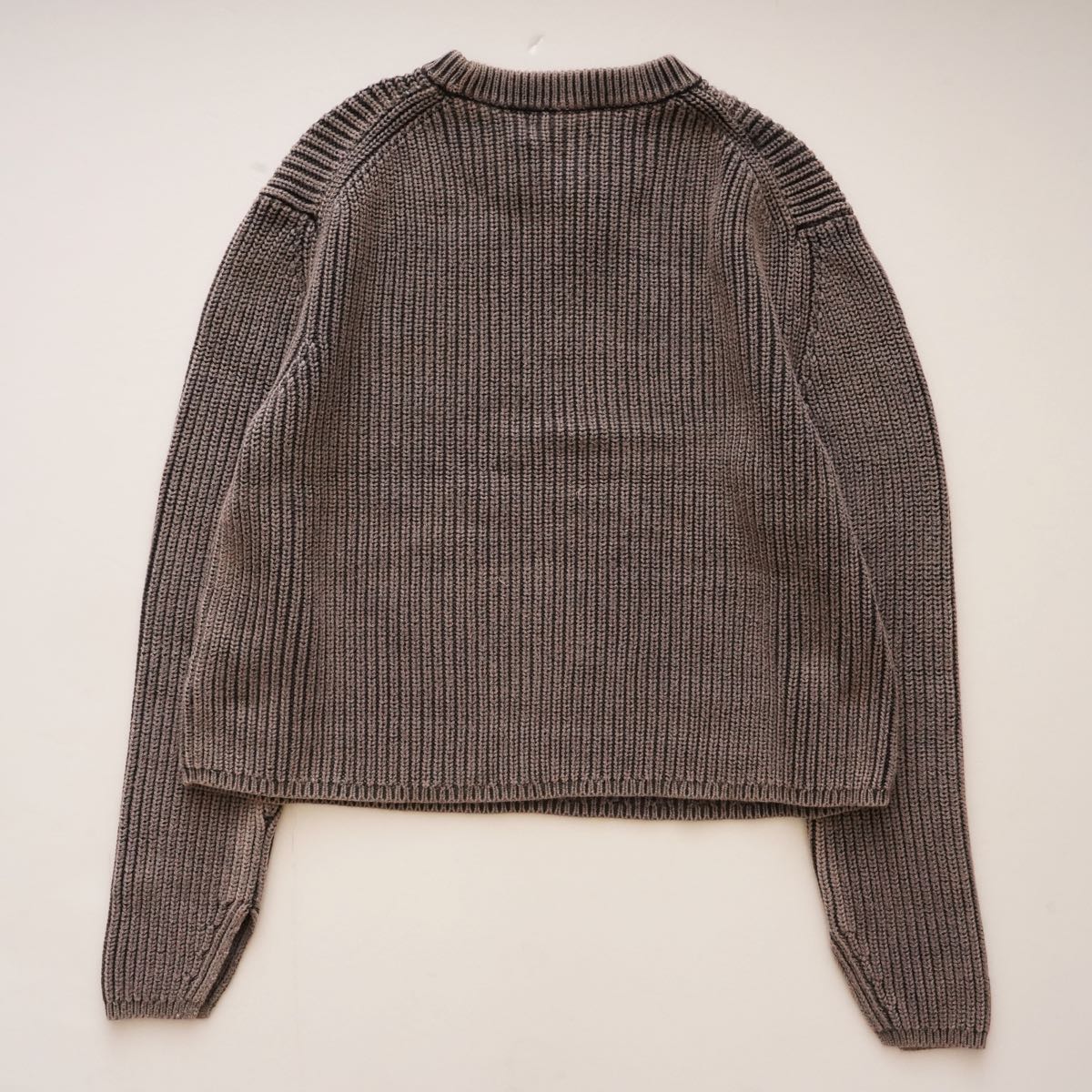 CK カルバンクライン グレー ピグメント加工 コットンニット クルーネック セーター  CALVIN KLEIN GRAY CREW-NECK COTTON KNIT SWEATER WOMENS