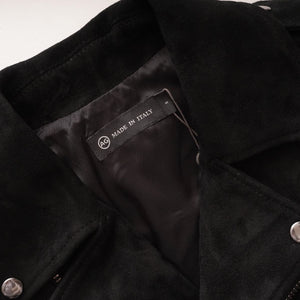 AG/ADRIANO GOLDSCHMIED エージー ブラック スウェード ライダースジャケット イタリア製 BLACK SUEDE RIDERS JACKET MADE IN ITALY WOMEN
