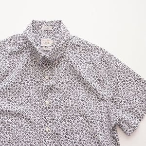 ジェークルー ホワイト 半袖 フラワー柄 ボタンダウンシャツ J.CREW WHITE FLOWER S/S B.D.SHIRTS CLASSIC 100'S 2-PLY YARNS MENS