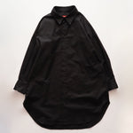 画像をギャラリービューアに読み込む, アドラーブル ブラック コットンギャバジン ロングシャツ シャツワンピース ロングコットンシャツジャケットADOLUVLE ORIGINAL BLACK COTTON SHIRT-DRESS LONG SLEEVE DRESS

