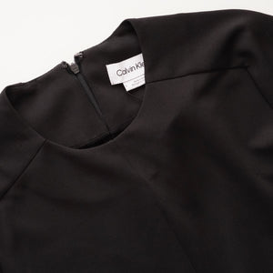 CK カルバンクライン ブラック 半袖ワンピース ストレッチドレス CALVIN KLEIN BLACK SHORT SLEEVES STRETCH DRESS WOMENS