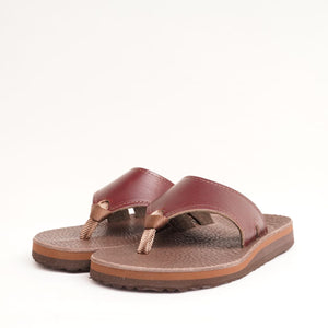 THE SANDALMAN 501 BEACH WIDE サンダルマン 501ビーチワイド バーガンディ×ブラウン レザー×ブルハイド サンダル アメリカ製 BURGUNDY BROWN LEATHER BULLHIDE MADE IN USA MEN