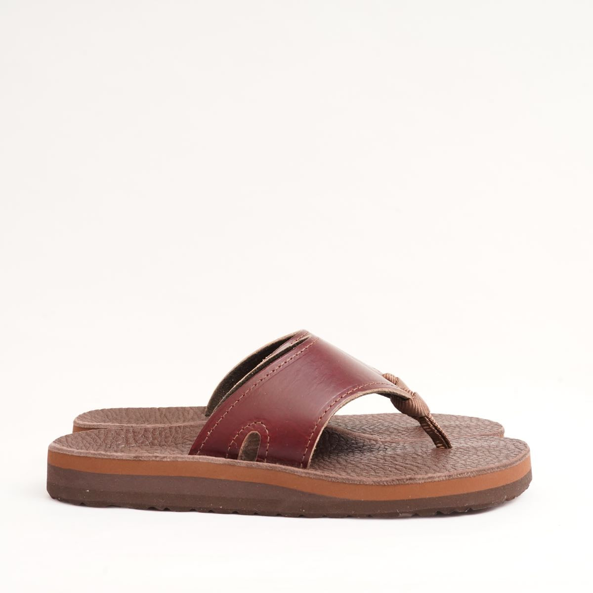 THE SANDALMAN 501 BEACH WIDE サンダルマン 501ビーチワイド バーガンディ×ブラウン レザー×ブルハイド サンダル アメリカ製 BURGUNDY BROWN LEATHER BULLHIDE MADE IN USA MEN