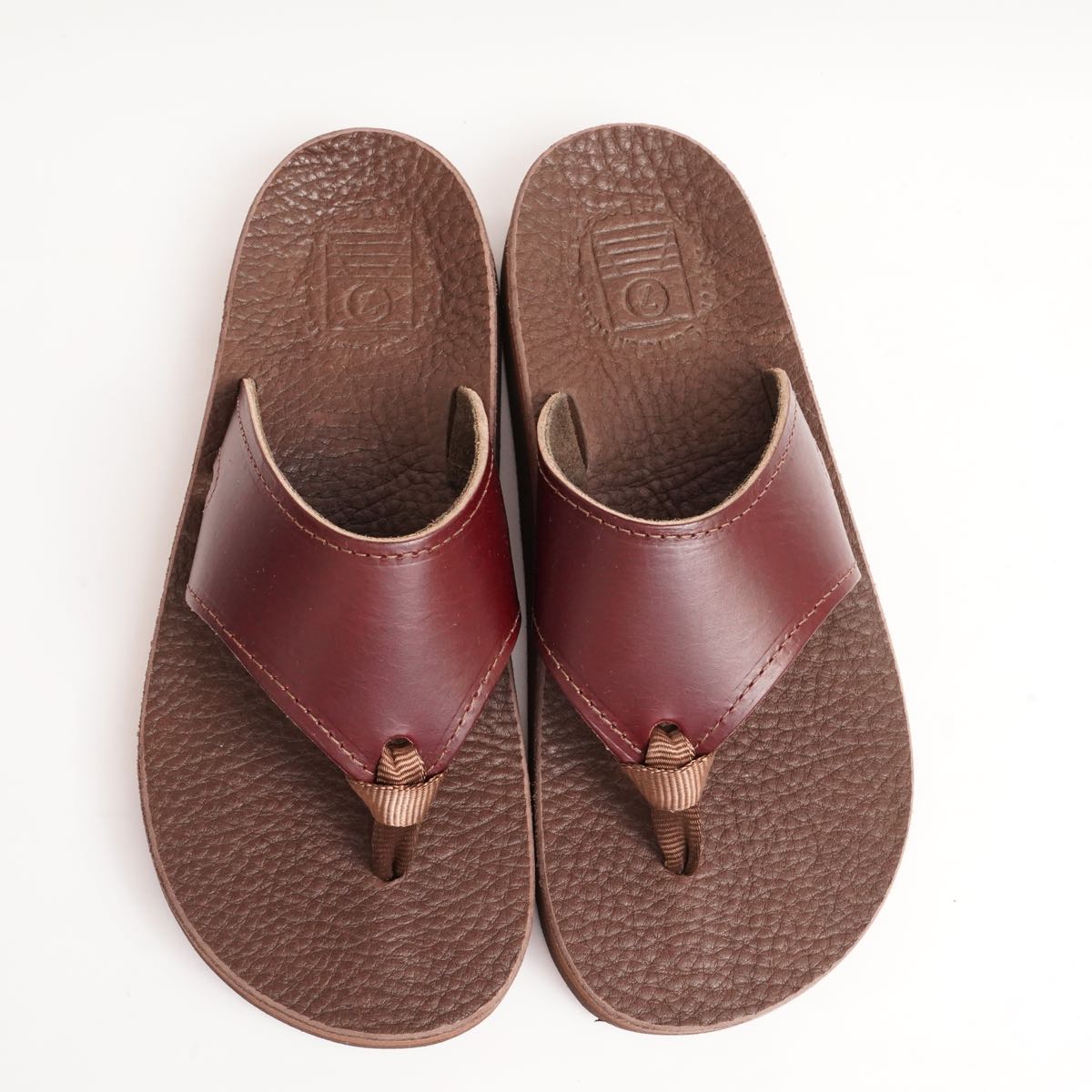 THE SANDALMAN 501 BEACH WIDE サンダルマン 501ビーチワイド バーガンディ×ブラウン レザー×ブルハイド サンダル アメリカ製 BURGUNDY BROWN LEATHER BULLHIDE MADE IN USA MEN