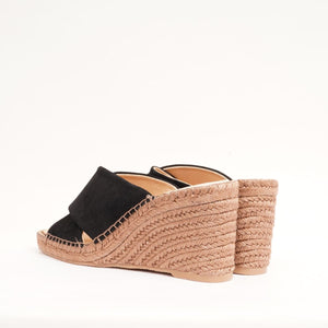 スプレンディッド ブラック スウェード ヒール エスパドリーユ サンダル SPLENDID BLACK SUEDE HEEL ESPADRILLES SANDALS WOMENS