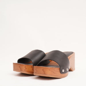 スプレンディッド ブラックレザー ウェッジサンダル SPLENDID BLACK LEATHER WEDGE SANDALS WOMENS