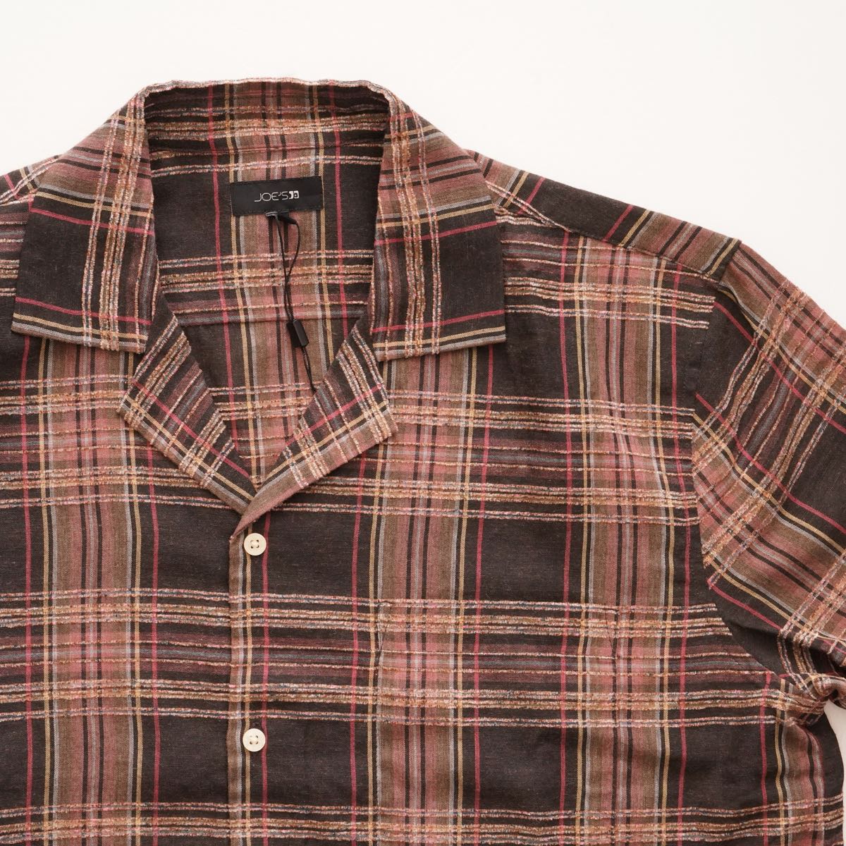 JOE'S ジョーズ ブラウンチェック 半袖開襟シャツ オープンカラーシャツ BROWN CHECK S/S OPEN COLLAR SHIRT MENS