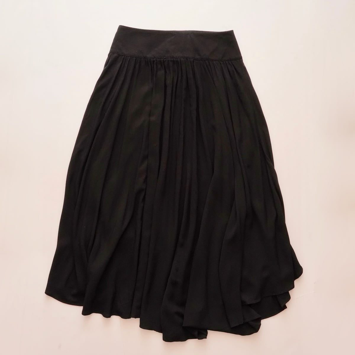 スプレンディッド ブラック アシンメティカル ギャザースカート SPLENDID BLACK ASYMMETRICAL  GATHER SKIRT WOMENS