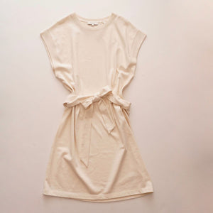 ヴィンス ビンス アイボリー タイウエスト ワンピース フレンチスリーブ ドレス VINCE IVORY TIE WAIST FRENCH SLEEVE DRESS WOMEN