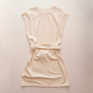 ヴィンス ビンス アイボリー タイウエスト ワンピース フレンチスリーブ ドレス VINCE IVORY TIE WAIST FRENCH SLEEVE DRESS WOMEN