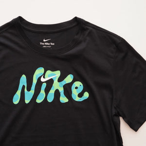 ナイキ ブラック ブルー×グリーン ロゴ プリント ドライフィット Tシャツ NIKE BLACK BLUE×GREEN LOGO PRINT DRY-FIT TEE