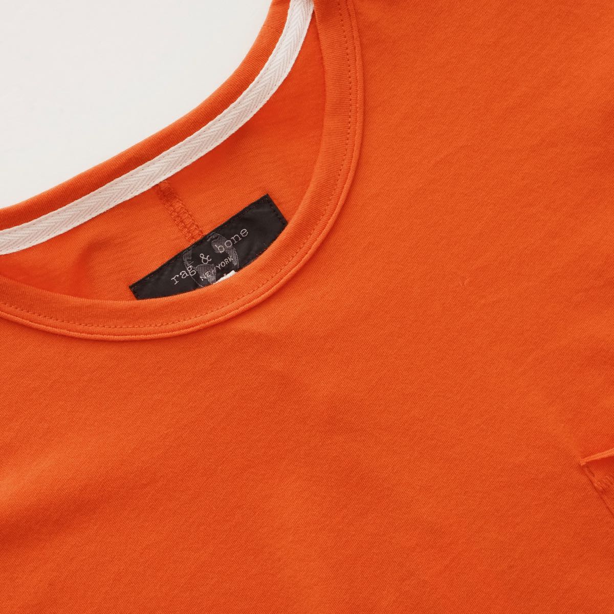 RAG&BONE CORE Tee ラグアンドボーン オレンジ クルーネック ポケット Tシャツ ORANGE COTTON CREW NECK TEE MENS