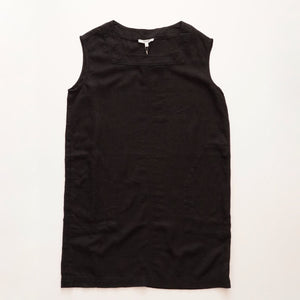 スプレンディッド  ブラック リネン スクエアネックワンピース ドレス  SPLENDID BLACK LINEN SQUARE-NECK DRESS WOMENS