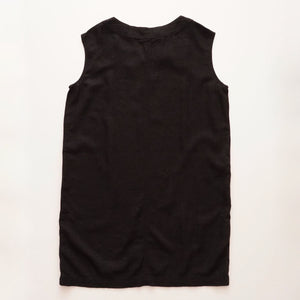 スプレンディッド  ブラック リネン スクエアネックワンピース ドレス  SPLENDID BLACK LINEN SQUARE-NECK DRESS WOMENS