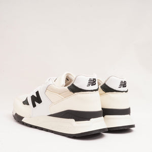 NEW BALANCE U998TI ニューバランス オフホワイト×ブラック レザー スニーカー OFF WHITE ×BLACK LEATHER SNEAKERS MADE IN USA