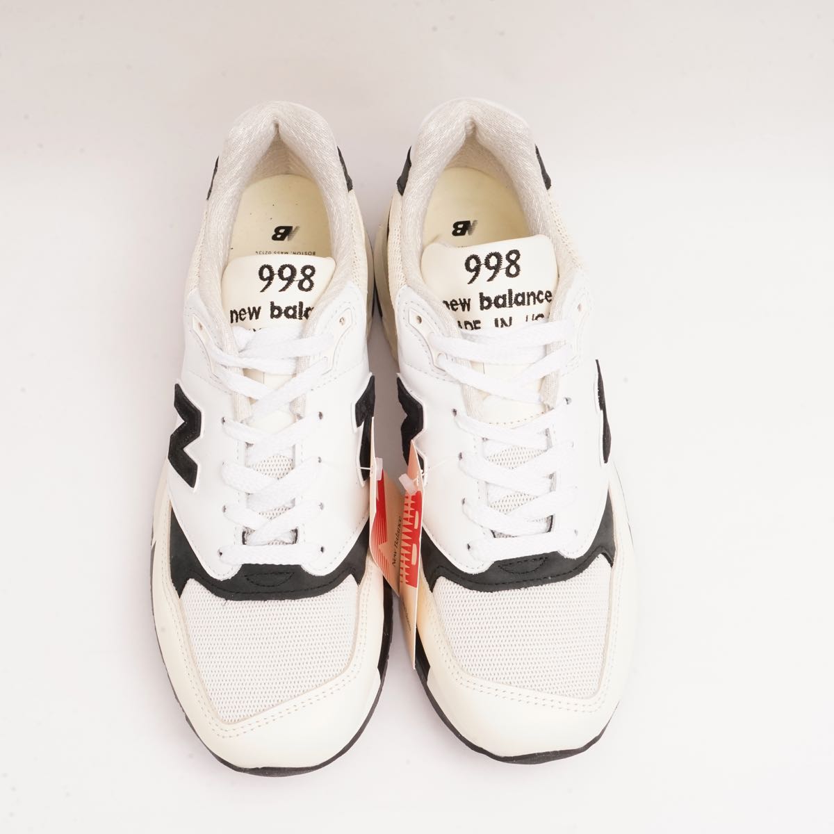 NEW BALANCE U998TI ニューバランス オフホワイト×ブラック レザー スニーカー OFF WHITE ×BLACK LEATHER SNEAKERS MADE IN USA