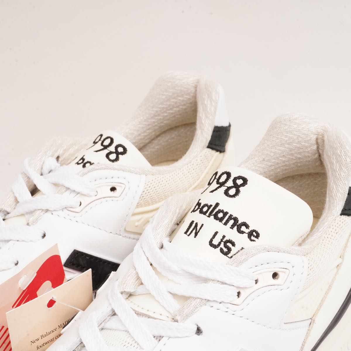 NEW BALANCE U998TI ニューバランス オフホワイト×ブラック レザー スニーカー OFF WHITE ×BLACK LEATHER SNEAKERS MADE IN USA