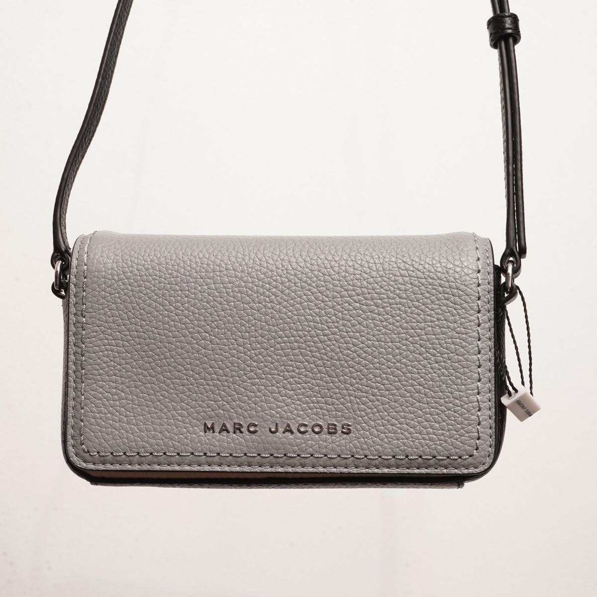 マークジェイコブス ブラック×グレー×ホワイト レザー ミニショルダーバッグ MARC JACOBS BLACK GRAY WHITE LEATHER MINI SHOULDER BAG WOMENS