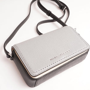 マークジェイコブス ブラック×グレー×ホワイト レザー ミニショルダーバッグ MARC JACOBS BLACK GRAY WHITE LEATHER MINI SHOULDER BAG WOMENS