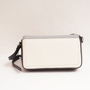 マークジェイコブス ブラック×グレー×ホワイト レザー ミニショルダーバッグ MARC JACOBS BLACK GRAY WHITE LEATHER MINI SHOULDER BAG WOMENS