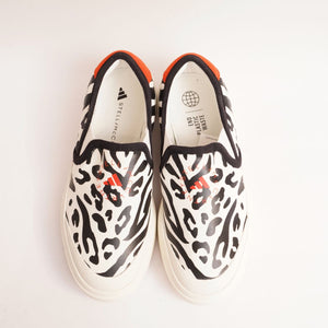 アディダス ステラマッカートニー ホワイト ブラック レオパード柄 コート スリッポン スニーカー ADIDAS × STELLA MCCARTNEY WHITE LEOPARD COURT SLIP ON WOMEN