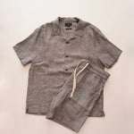 画像をギャラリービューアに読み込む, ヴィンス グレー ストライプ ヘンプ オープンカラー 半袖シャツ VINCE HEMP STRIPE S/S SHIRT CLASSIC FIT MEN
