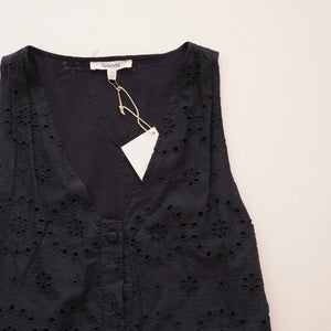 スプレンディッド  ネイビー Vネック バーディ アイレットドレス ワンピース SPLENDID NAVY V-NECK BIRDIE EYELET DRESS WOMENS