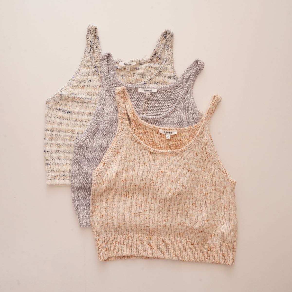 スプレンディッド  スモークラベンダー ニットタンクトップ ベスト SPLENDID SMOKE LAVENDER KNIT TANK TOP VEST WOMENS