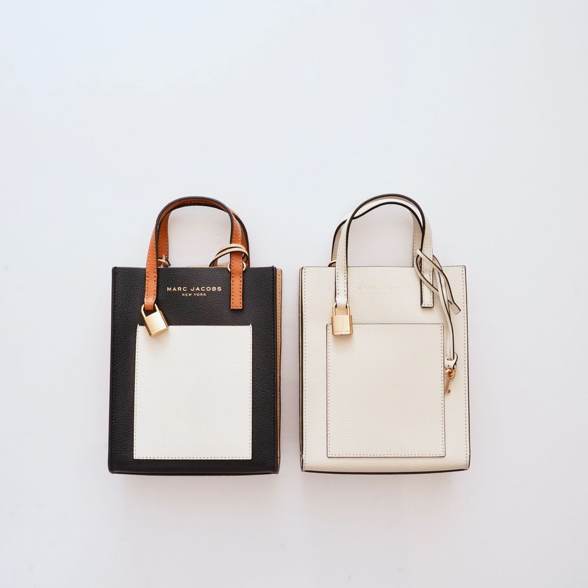 マークジェイコブス ホワイト レザーショルダー＆ミニトートバッグ MARC JACOBS WHITE LEATHER SHOULDER & MINI TOTE BAG WOMENS