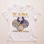 画像をギャラリービューアに読み込む, KARL LAGERFELD PARIS カールラガーフェルド パリ ホワイト プリント Tシャツ WHITE  PRINT TEE WOMEN
