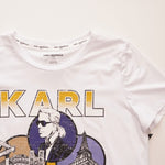 画像をギャラリービューアに読み込む, KARL LAGERFELD PARIS カールラガーフェルド パリ ホワイト プリント Tシャツ WHITE  PRINT TEE WOMEN
