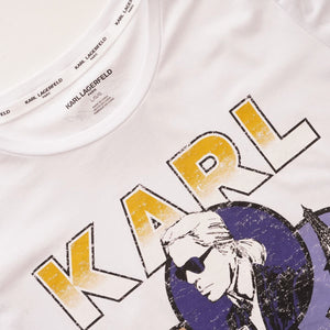 KARL LAGERFELD PARIS カールラガーフェルド パリ ホワイト プリント Tシャツ WHITE  PRINT TEE WOMEN