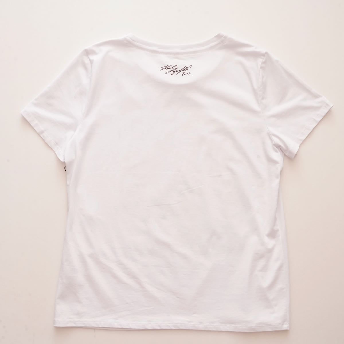 KARL LAGERFELD PARIS カールラガーフェルド パリ ホワイト プリント Tシャツ WHITE  PRINT TEE WOMEN