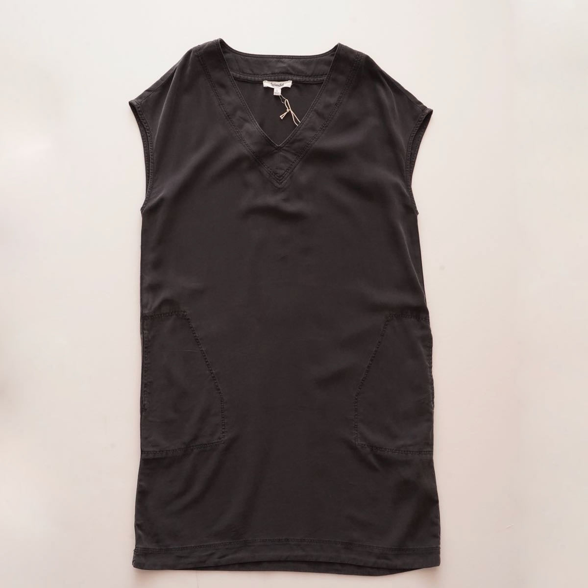 スプレンディッド ブラック 炭黒 Vネック ワンピース SPLENDID BLACK V-NECK ONE PIECE DRESS WOMENS