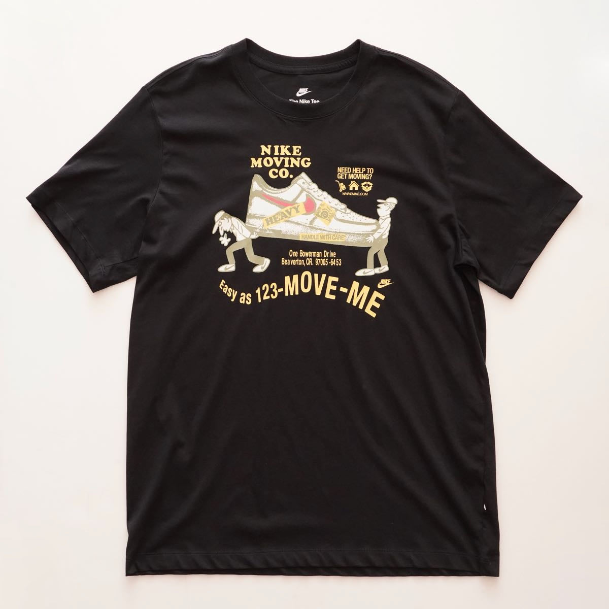 ナイキ ブラック NIKE MOVING CO. ヘヴィー プリントTシャツ NIKE BLACKE HEAVY PRINT TEE MEN