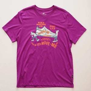 ナイキ パープル NIKE MOVING CO. ヘヴィー プリントTシャツ NIKE PURPLE HEAVY PRINT TEE MEN