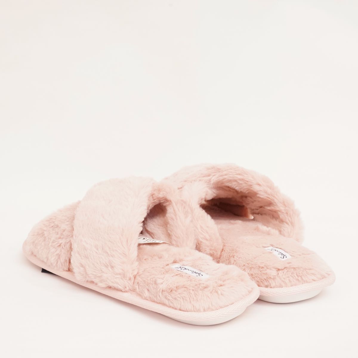 スプレンディッド ピンク もふもふファー クロススリッパ SPLENDID PINK FUR CROSS SLIPPERS WOMENS