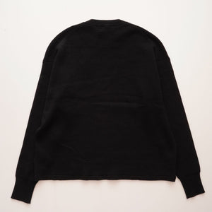 CK カルバンクライン ブラック クルーネック サーマルカットソー CALVIN KLEIN BLACK THERMAL COTTON CREW-NECK  WOMENS