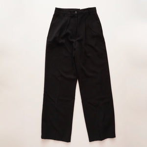 CK カルバンクライン ブラック リラックス ソフトツイル タック トラウザーパンツ CALVIN KLEIN BLACK RELAXED PLEATED TROUSER WOMENS