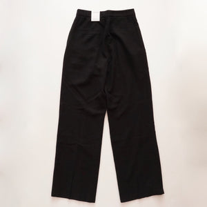 CK カルバンクライン ブラック リラックス ソフトツイル タック トラウザーパンツ CALVIN KLEIN BLACK RELAXED PLEATED TROUSER WOMENS