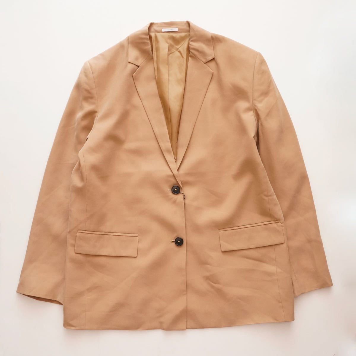 CK カルバンクライン カーキベージュ リラックスフィット ソフトツイル テイラードジャケット CALVIN KLEIN KHAKI BEIGE RELAXED FIT TAILORED JACKET WOMENS