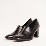 画像をギャラリービューアに読み込む, KARL LAGERFELD PARIS カールラガーフェルド ブラック レザー ヒールローファー BLACK LEATHER PENELOPE HEELED LOAFER WOMEN
