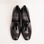 画像をギャラリービューアに読み込む, KARL LAGERFELD PARIS カールラガーフェルド ブラック レザー ヒールローファー BLACK LEATHER PENELOPE HEELED LOAFER WOMEN
