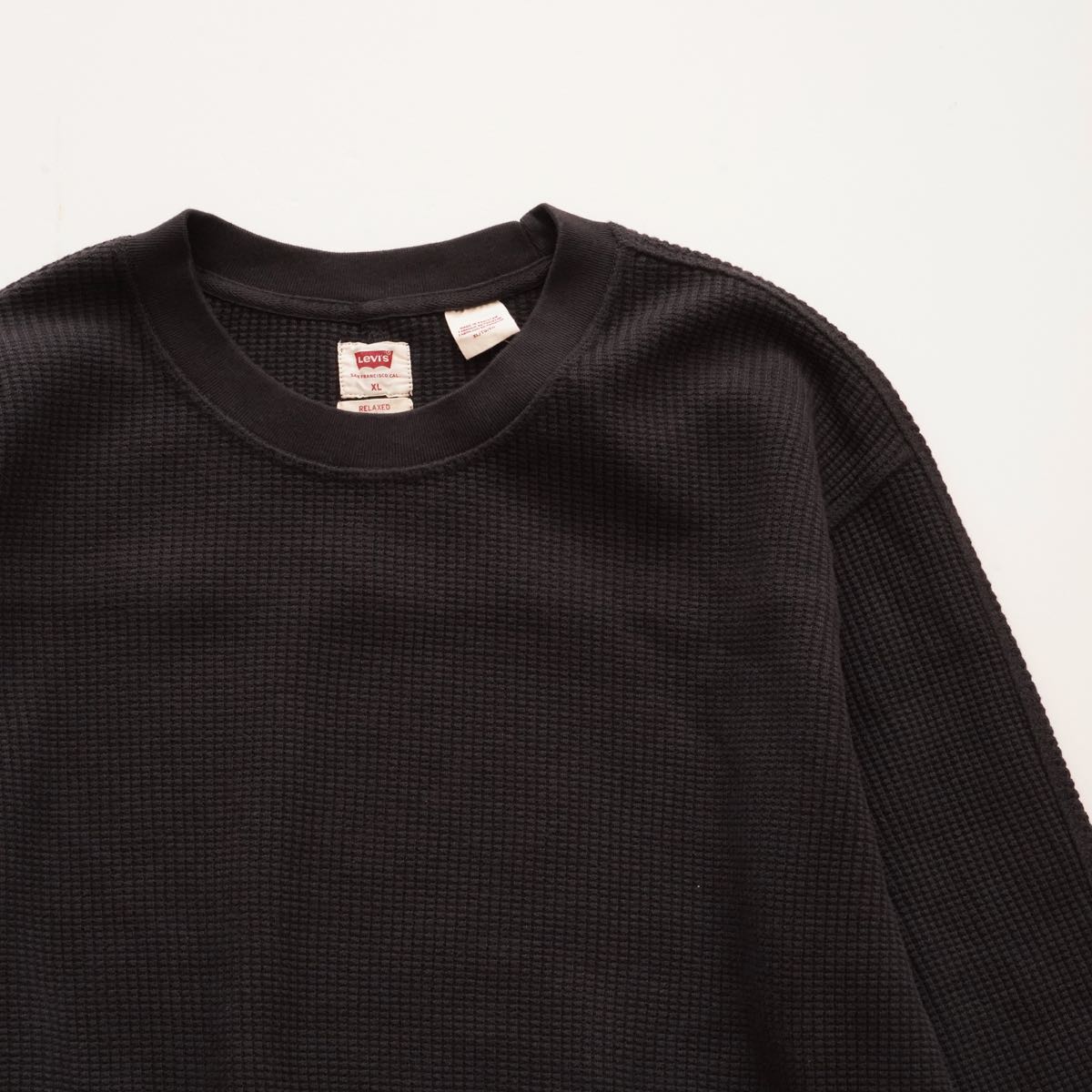 LEVI'S リーバイス ブラック サーマル クルーネック カットソー  BLACK THERMAL CREW LONG SLEEVE TEE MENS