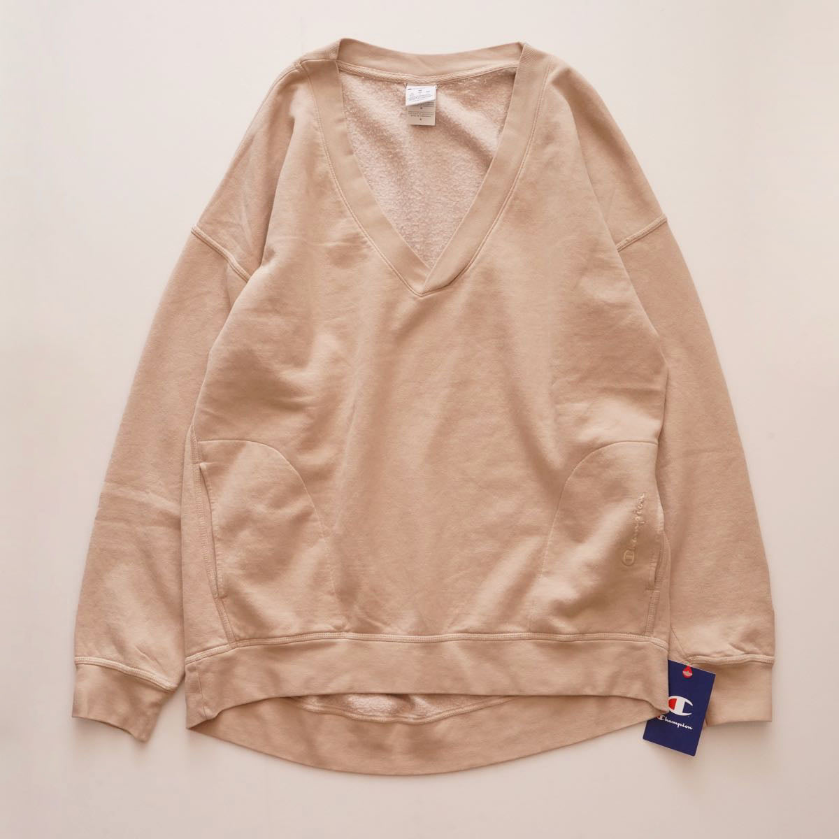 チャンピオン シャンパンフロストカラー Vネック スウェット CHAMPION CHAMPAGNE FROST V-NECK SWEAT TOP WOMENS