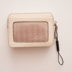 KARL LAGERFELD PARIS カールラガーフェルドパリス クリーム マチあり カードケース CREAM LEATHER CARD CASE