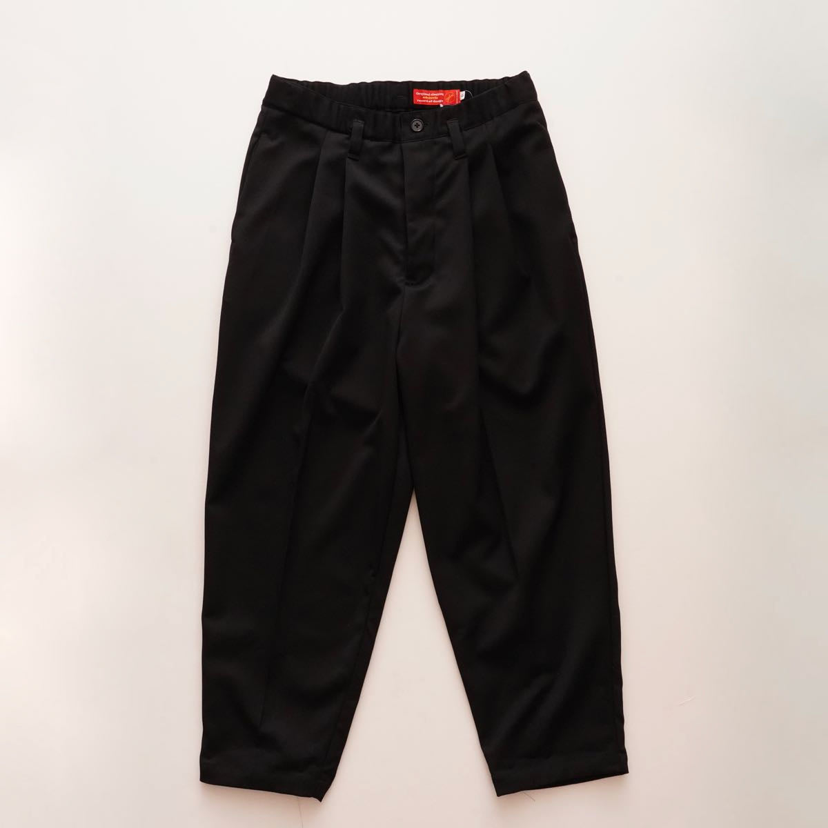 アドラーブル ブラック ウール リラックスフィット ワイドタックパンツ イージーパンツ ADOLUVLE BLACK WOOL RELAX-FIT WIDE TUCK PANTS