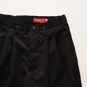 アドラーブル ブラック ウール リラックスフィット ワイドタックパンツ イージーパンツ ADOLUVLE BLACK WOOL RELAX-FIT WIDE TUCK PANTS