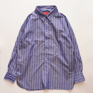 アドラーブル ブルー×ホワイト ダブルストライプ スプリットラグランスリーブ ビッグシルエット シャツ ADOLUVLE ORIGINAL BLUE WHITE SPLIT RAGLAN SLEEVE DOUBLE STRIPED BIG SHIRT LONG SLEEVE