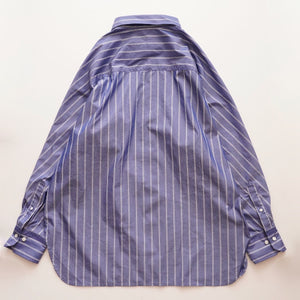 アドラーブル ブルー×ホワイト ダブルストライプ スプリットラグランスリーブ ビッグシルエット シャツ ADOLUVLE ORIGINAL BLUE WHITE SPLIT RAGLAN SLEEVE DOUBLE STRIPED BIG SHIRT LONG SLEEVE